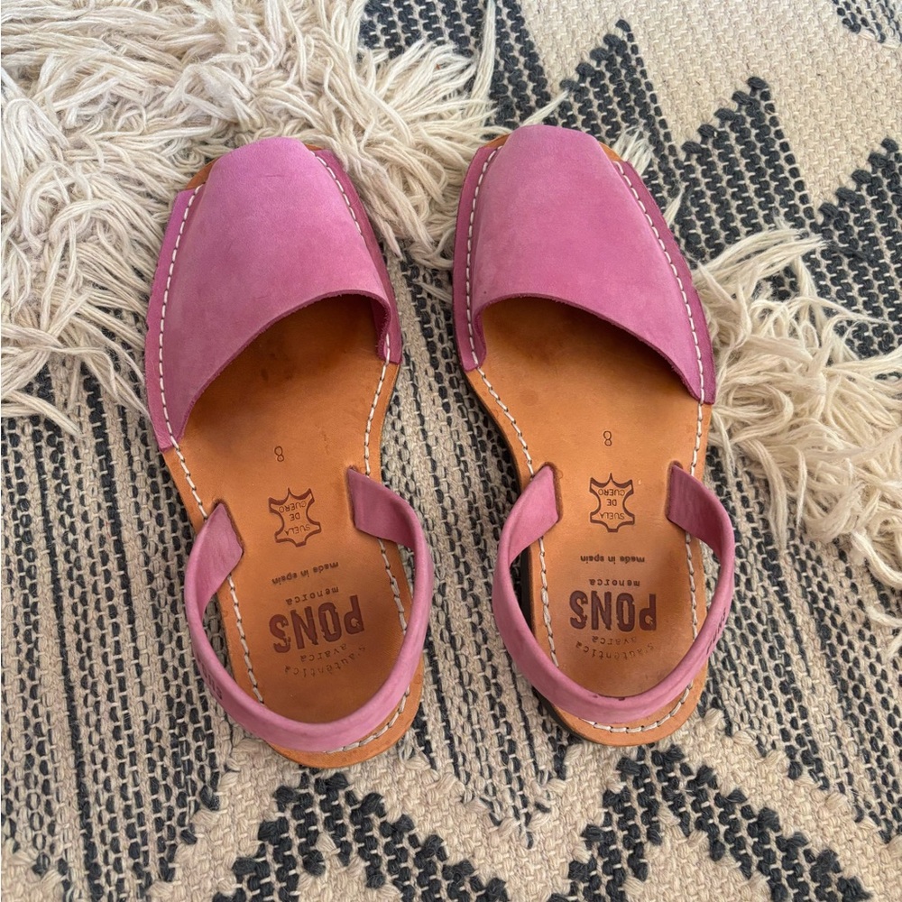 Women's Pink Leather Sandals